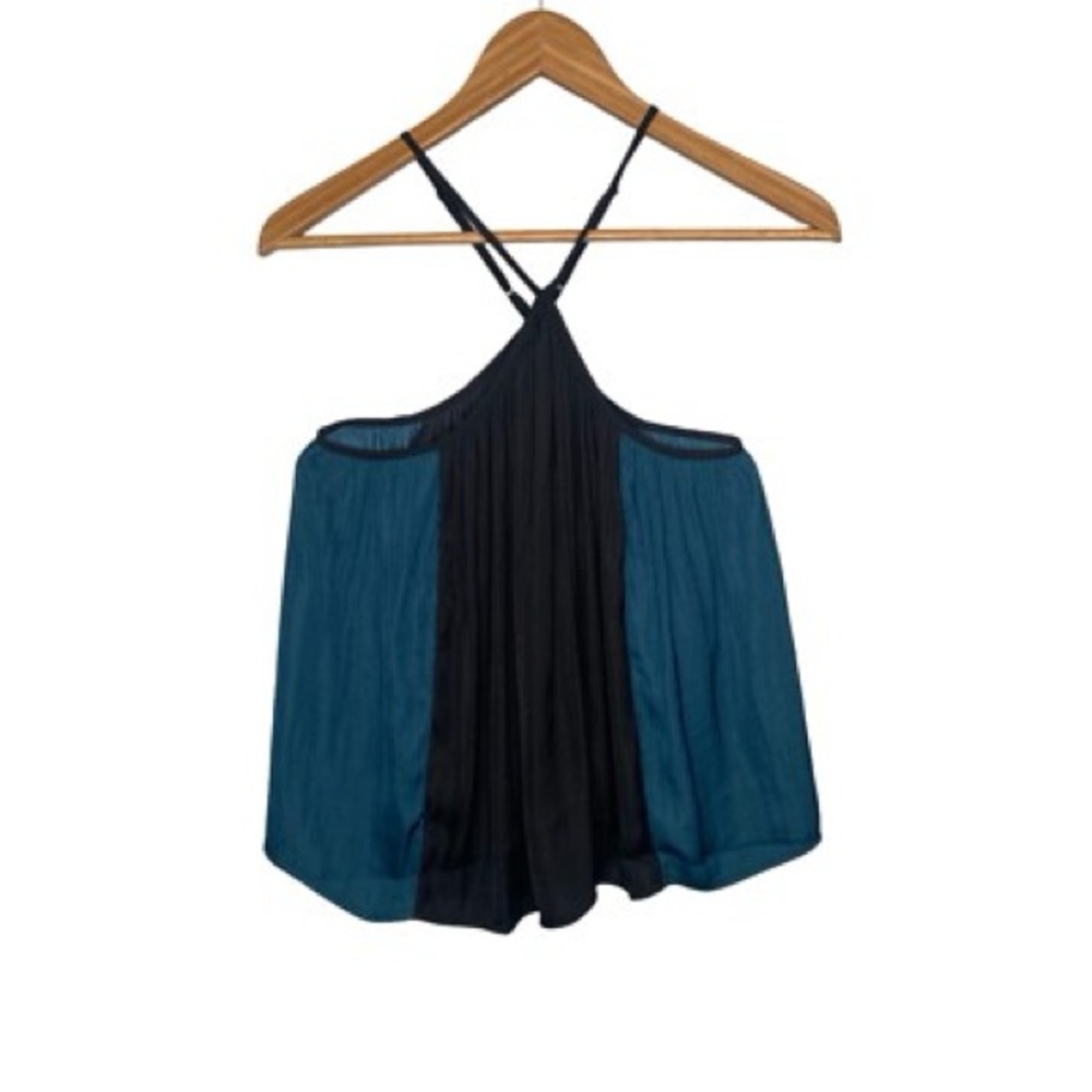 NWOT BANANA REPUBLIC Black and Teal Halter